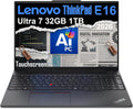 Lenovo ThinkPad E16 Gen 2 Business AI PC Laptop (16' FHD+ Touchscreen, Intel 12-Core Ultra 7 155U (> i7-1355U), 32GB DDR5 RAM, 1TB SSD), Backlit, 1080p Webcam, Thunderbolt 4, Ethernet, Win 11 Pro