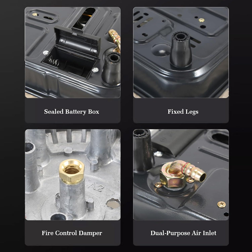 Gas Cooker 1 Burner,5.2KW Gas Cooktop,Kitchen Counter Top Stove,Independent Timer Both Sides,with Flameout Protection,for Home Kitchen(LPG)