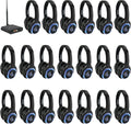 Retekess TA003 Silent Disco Headphone System,Silent Disco Headsets with 3 Channel, LED Lights, Hi-Fi Sound Quality, Easy Setup for Party, Club, Bar and DJ (Pack of 20)