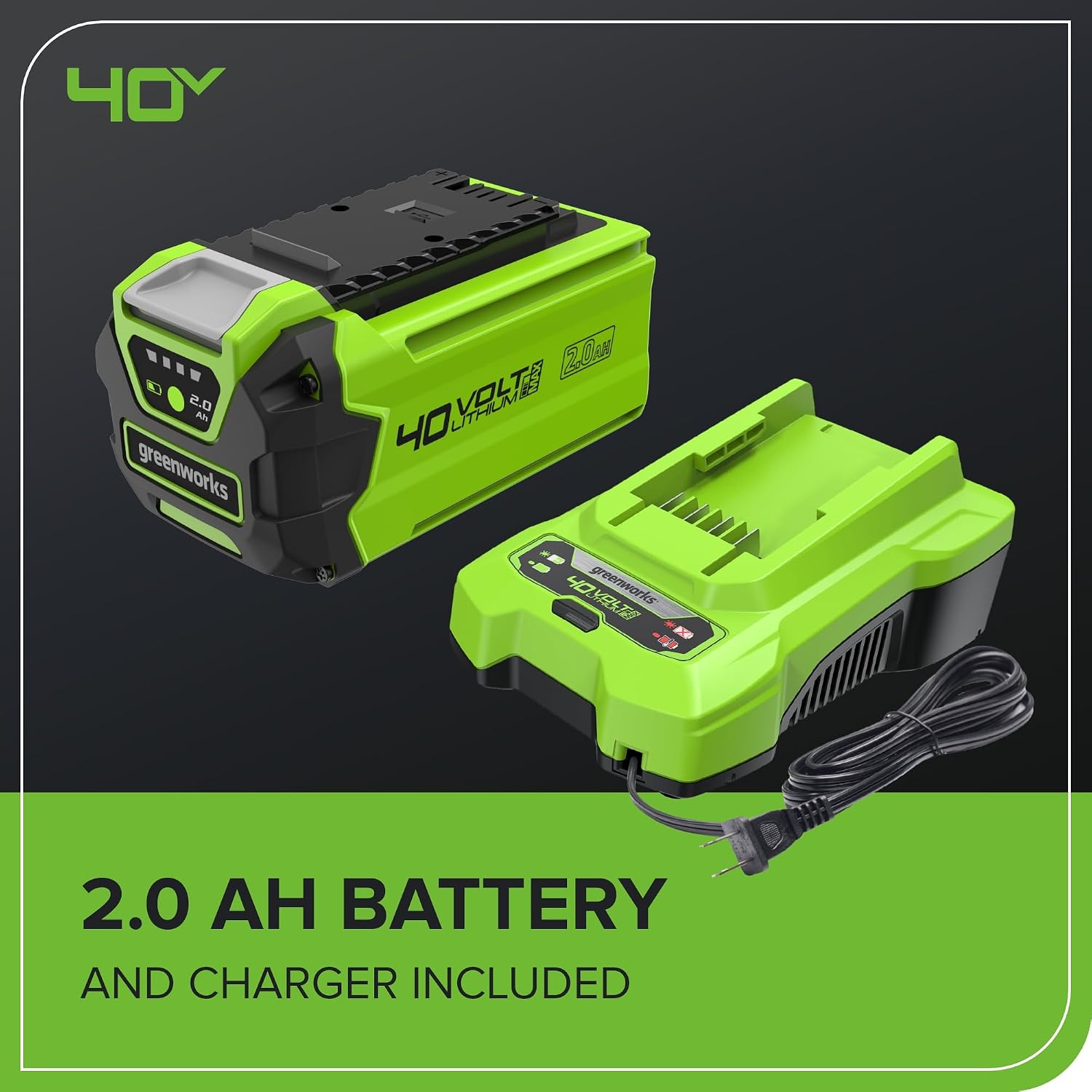Greenworks 40V 13' Cordless String Trimmer/Weed Wacker + Edger (Includes 20 Blades), 2.0Ah Battery and Charger Included