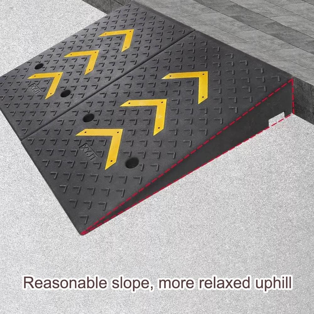 Driveway Curb Ramp 10' Rise Rubber Threshold Ramp Heavy Duty Loading Ramp Doorway Wheelchair Ramp For Shed Garage Car Loading Dock Trucks(50 * 100 * 23cm/20 * 39 * 9in)