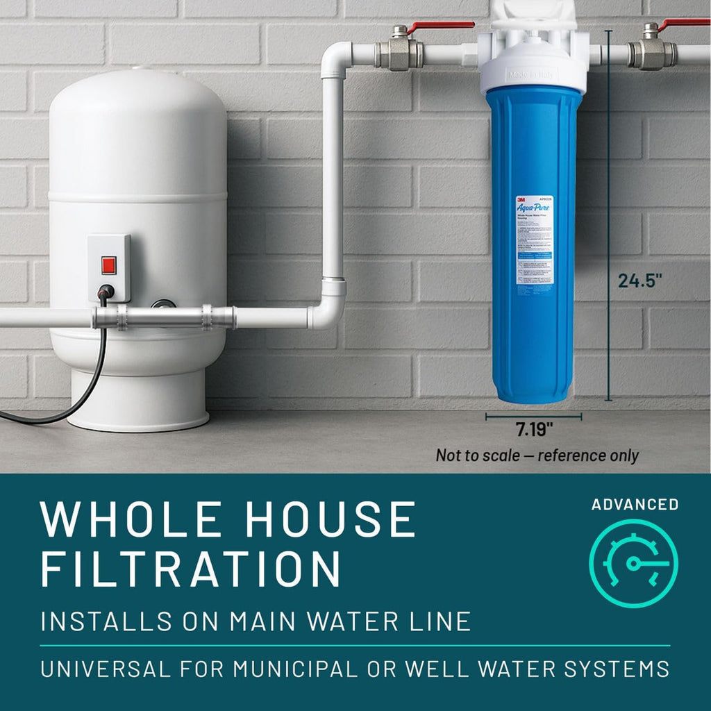 3M Aqua-Pure AP800 Series Whole House Filter Housing AP802B, 5639202, Large Diameter, Blue Sump, 20 in, 1' NPT