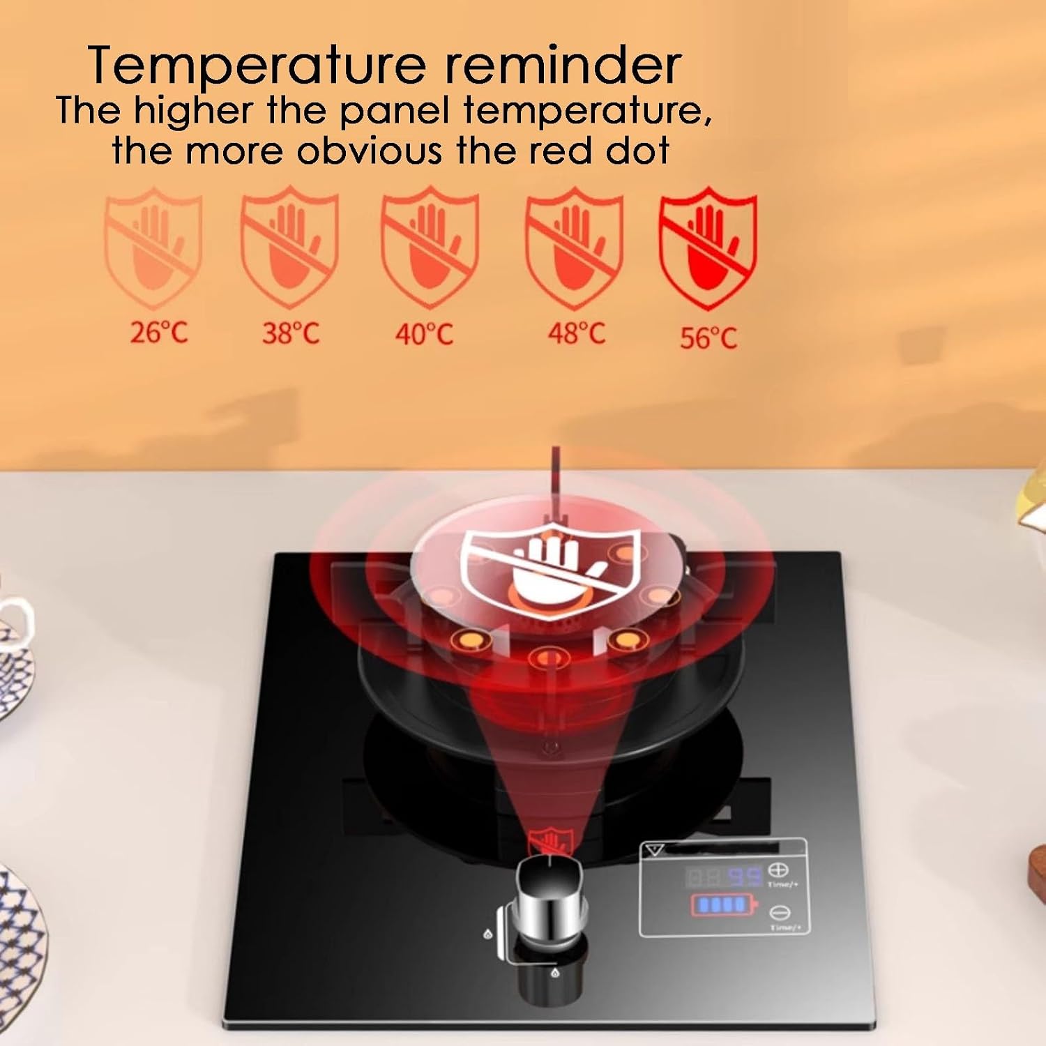 Gas Hob, Gas Cooker Desktop and Embedded 5.2kw NG/5kw LPG Gas Stove, Gas Cooktop with Flame Failure Protection, Single Burner for Home Camping Outdoor(LPG)
