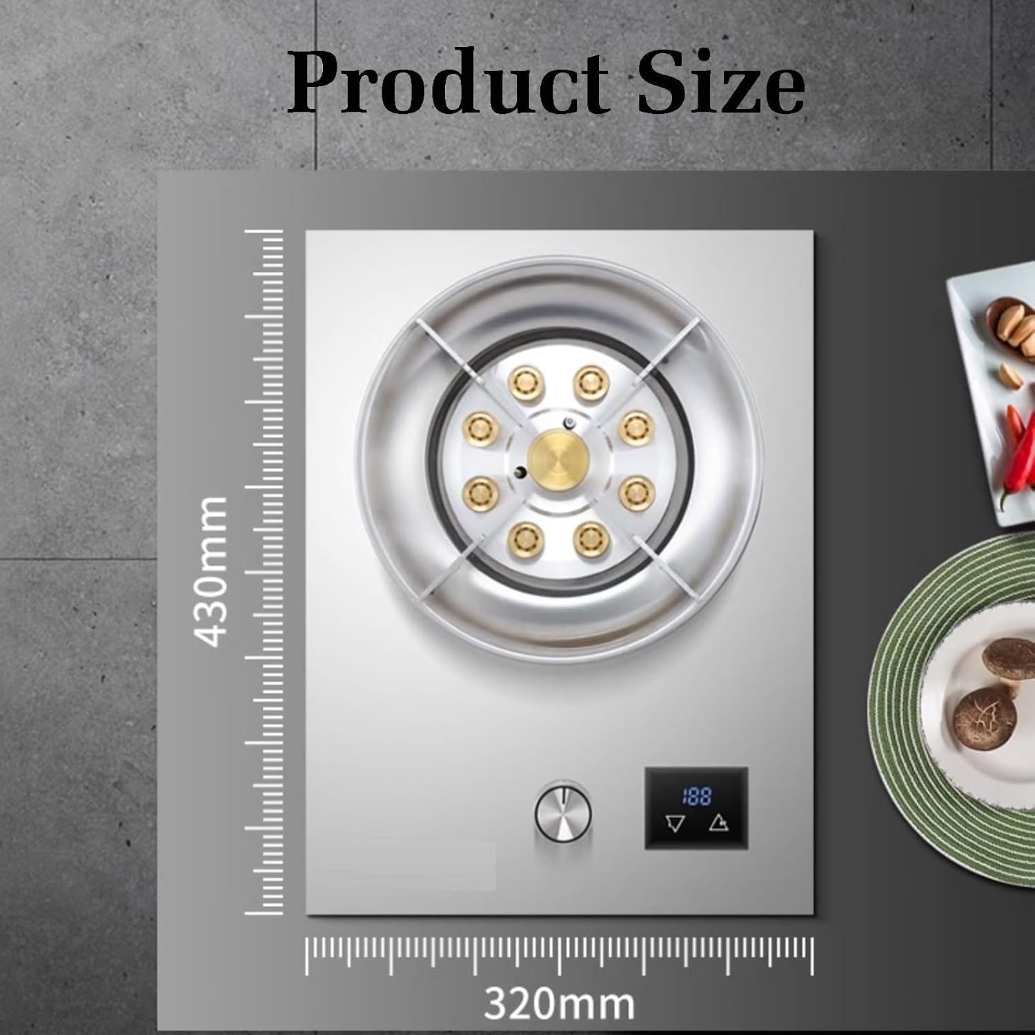Gas Stove 1 Burner,Portable Gas Stove,Gas/LP Gas Conversion Stove,Stainless Steel Indoor Regulators,with Flameout Protection,for Home Kitchen(LPG)