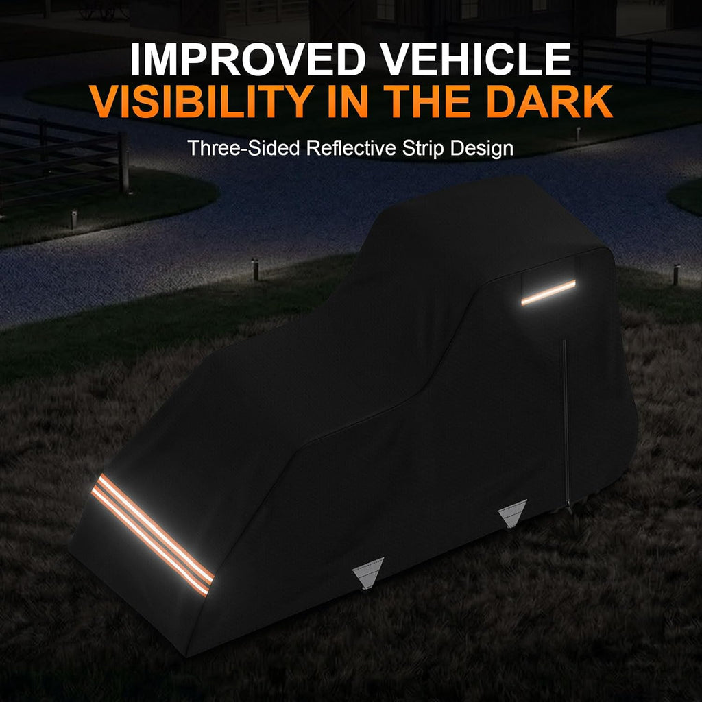 420D Waterproof Tractor Cover, Heavy-Duty All-Weather Protection Tractors Cover for Front Loaders & Backhoes, Compatible with John Deere, Kubota, Mahindra, MF,150' x 75' x 110'