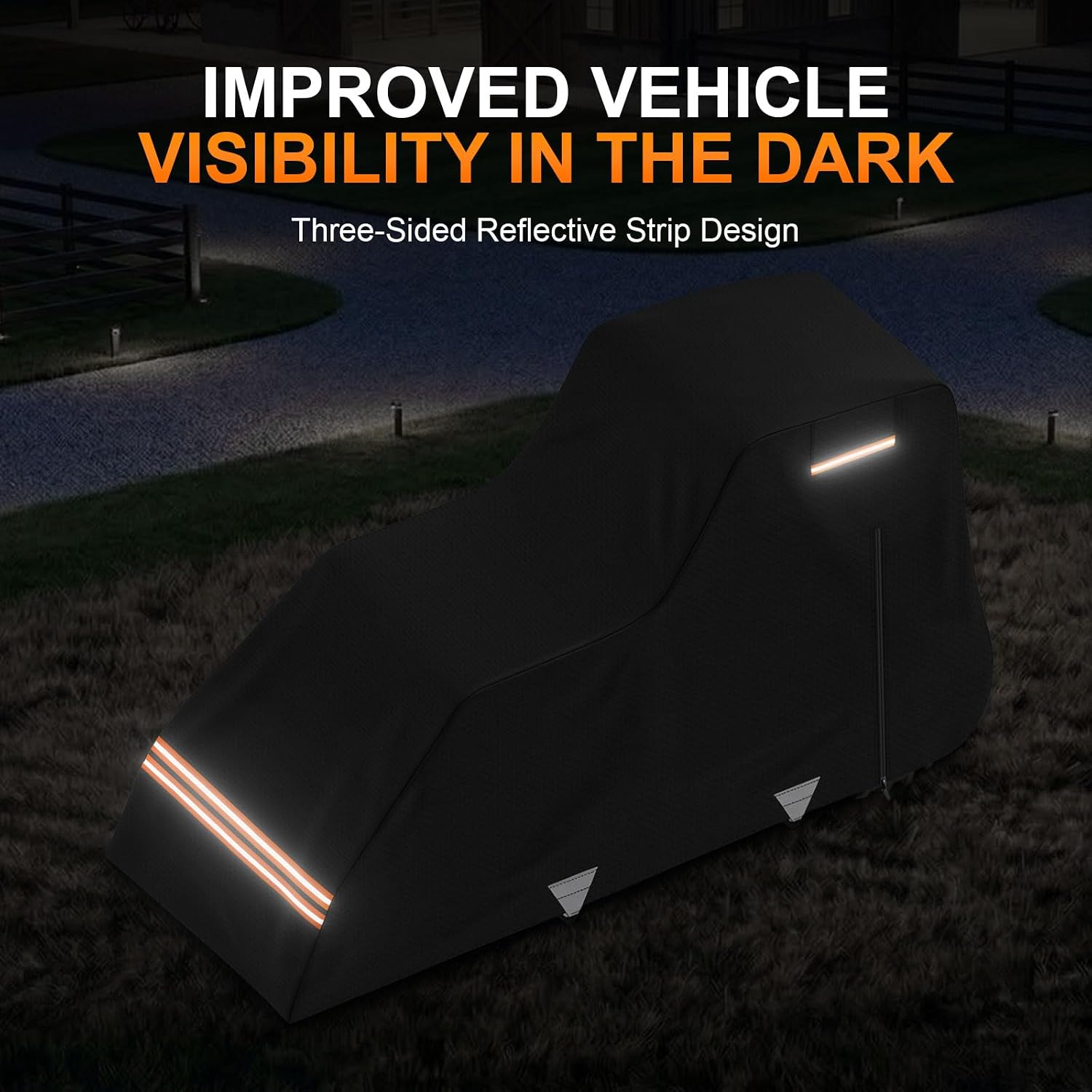 420D Waterproof Tractor Cover, Heavy-Duty All-Weather Protection Tractors Cover for Front Loaders & Backhoes, Compatible with John Deere, Kubota, Mahindra, MF,150' x 75' x 110'