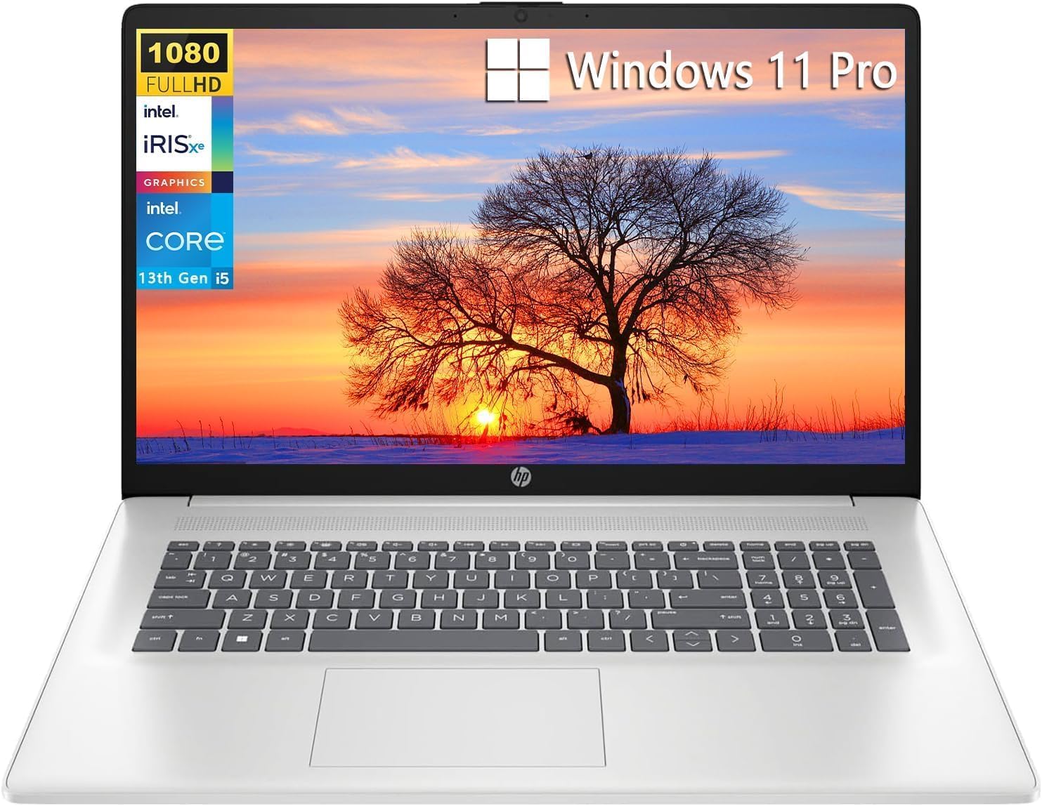 HP 17.3 Business Laptop 2024, 17.3' FHD Display, Intel Core i5 1335U Processor (10 Cores, Up to 4.6GHz), 16GB RAM, 512GB SSD, Intel Iris Xe Graphics, Wi-Fi i 6, Backlit Keyboard, Win 11 Pro