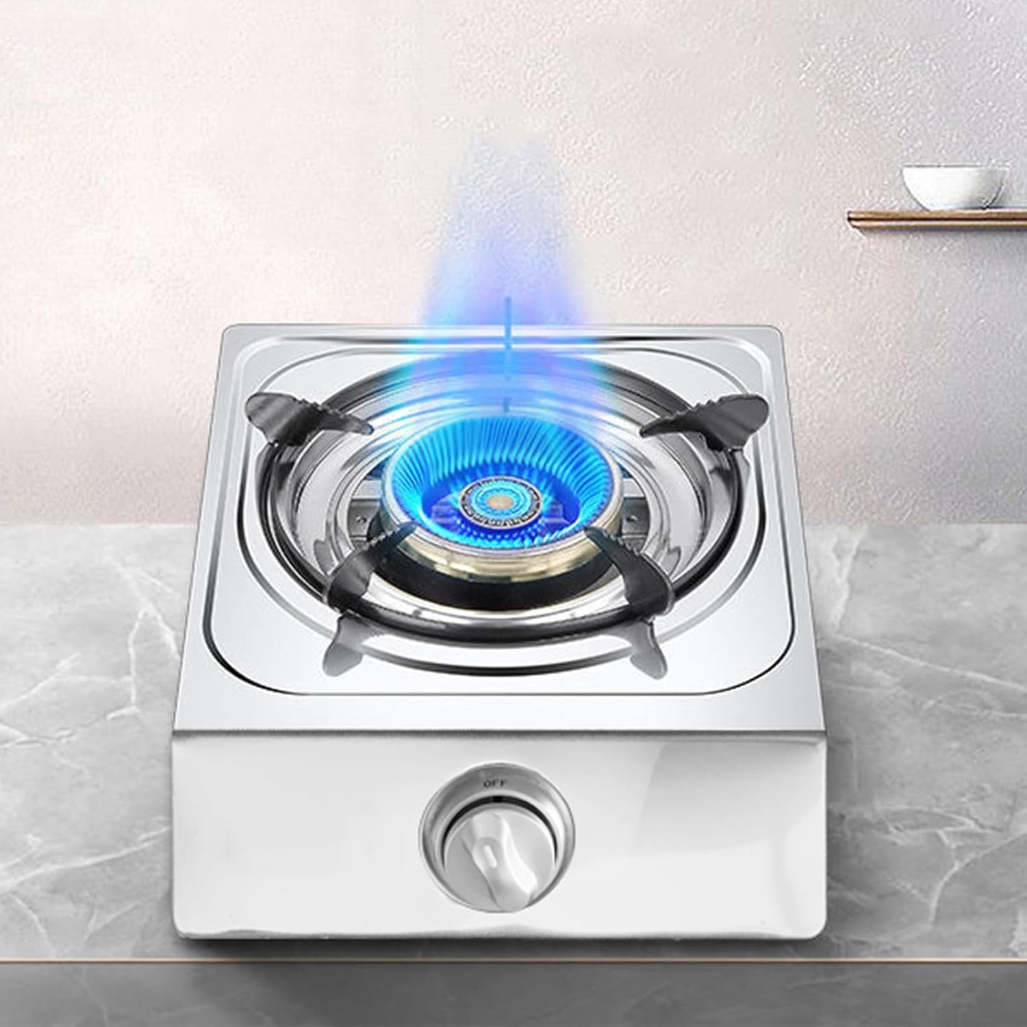 Single Burner Gas Stove,Commercial Gas Stock Pot Range,High Pressure Single Propane Burner,Stainless Steel, Ideal for Kitchens,Apartments