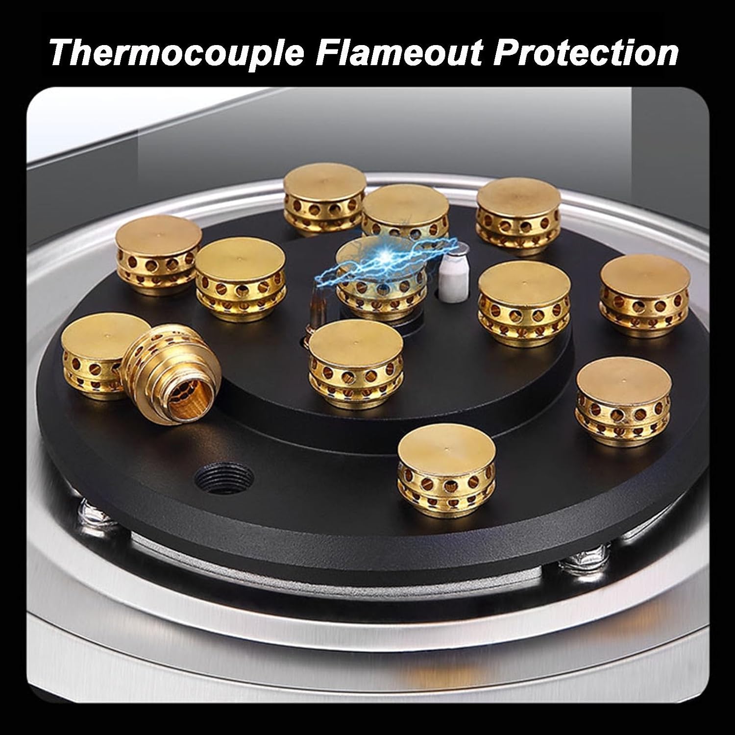 Gas Stove 1 Burner,7.2KW Tempered Glass Cast Copper Pot Rack,Natural Gas/Liquefied Gas Conversion Stove,with Flameout Protection and Safety Child Lock(LPG)