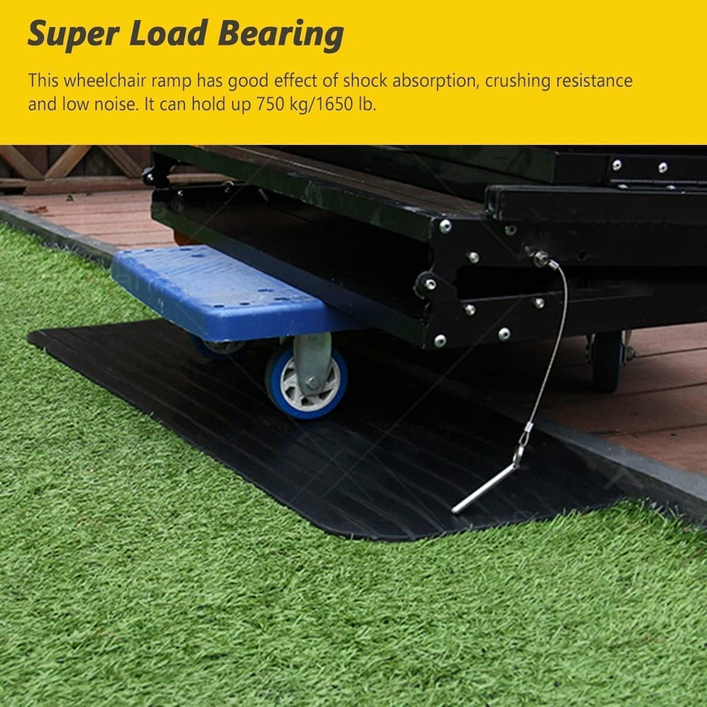 Handicap Ramps Wheelchair Ramp 43. 5 Inch Width Threshold Ramp Non-Slip Rubber Scooter Ramp Wheelchair Stair Mower Kerb Ramps for Doors Sturdy