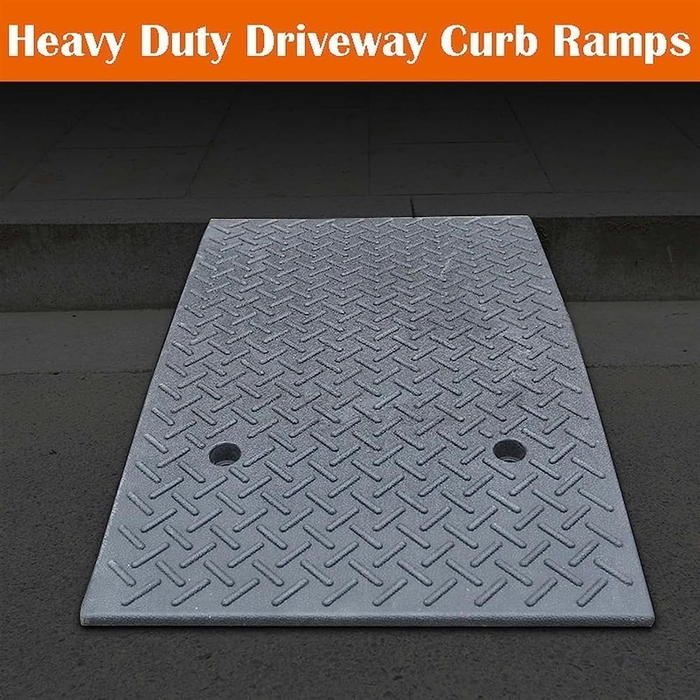 JIUYUEYA Curb Ramp Loading Ramps Rubber Threshold Ramp, Portable Threshold Ramps, Rubber Curb Ramp Heavy Duty for Sidewalk Wheelchair (Size : 19x31.5x5 in)