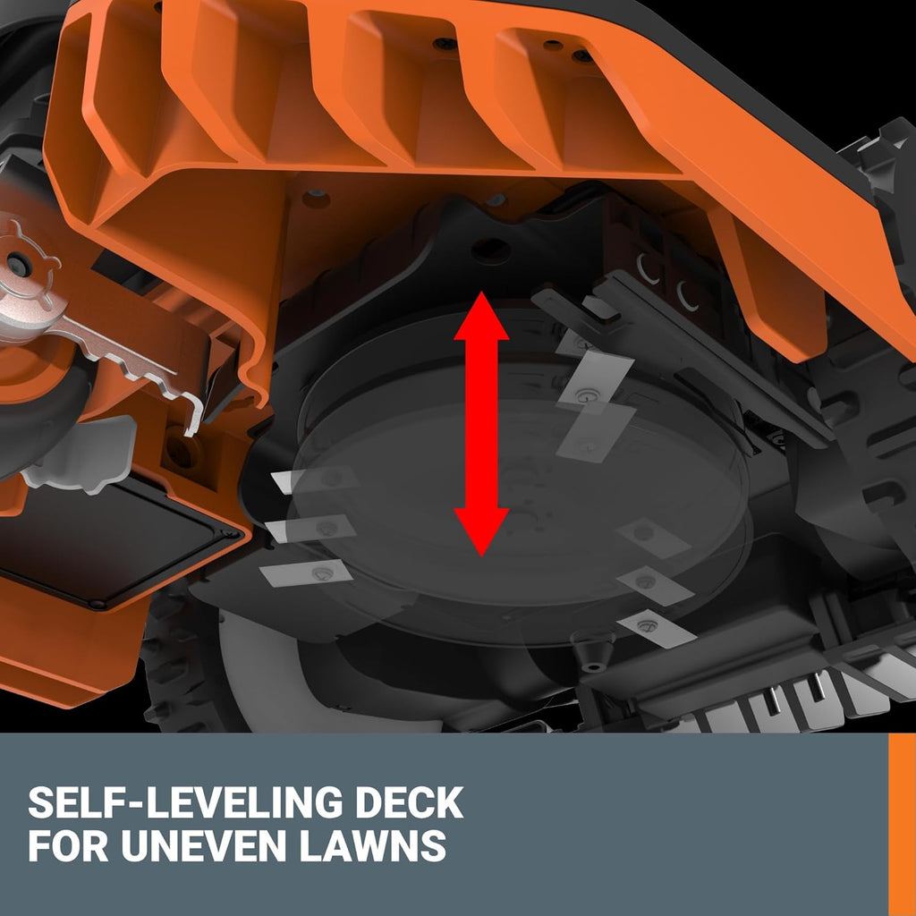 WORX Landroid Vision Robotic Lawn Mower, Wire Free Robot Mower with Active Obstacle Avoidance, WiFi & Bluetooth Connection, APP Control, 3/4 Acre, WR230