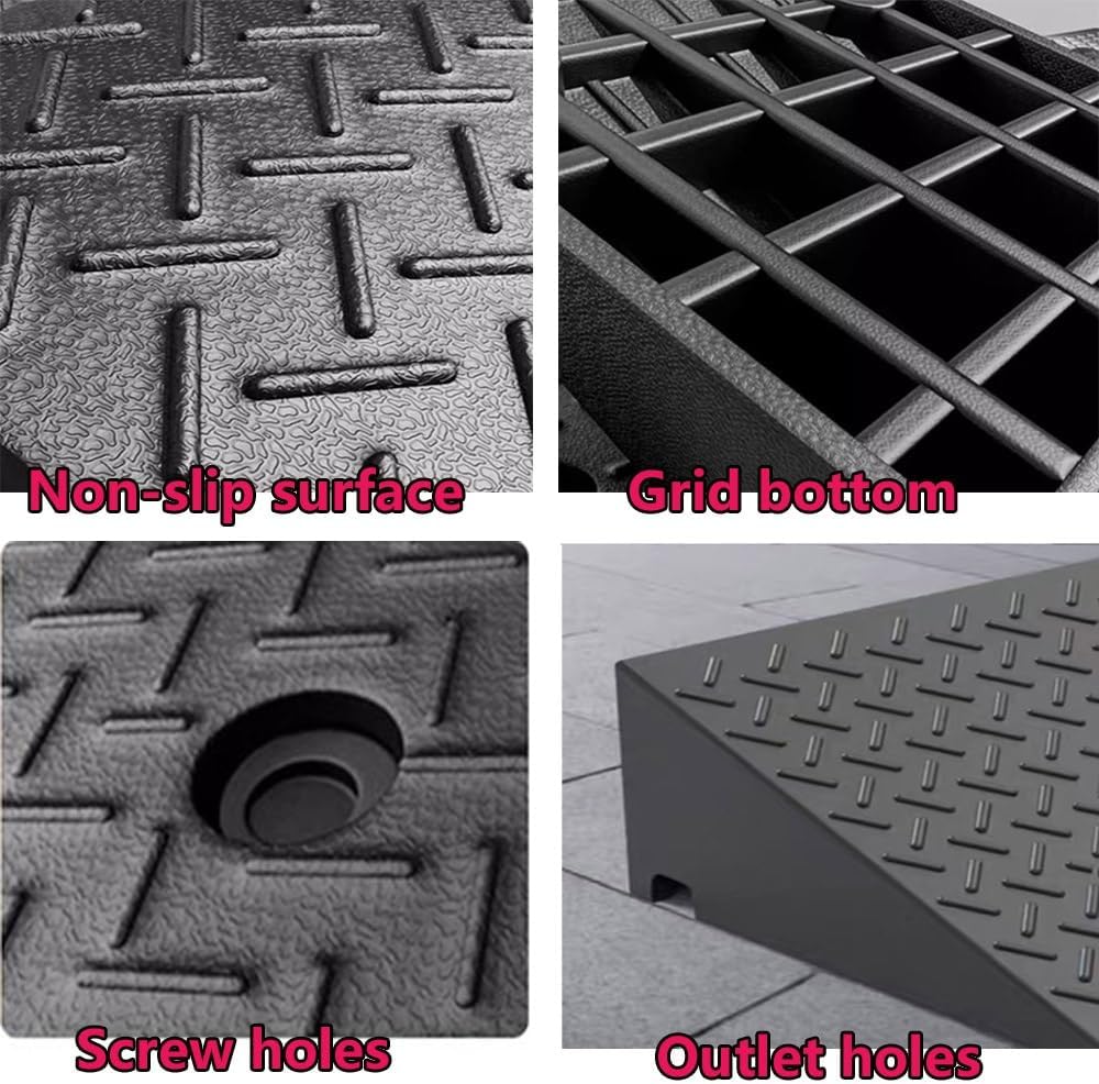 Curb ramp,Driveway ramp, 2' 8' Rise Non-Slip Wheelchair Threshold Ramp Heavy Duty Driveway Ramps for Doorway Sidewalk Garage(H 17 CM/6.7')