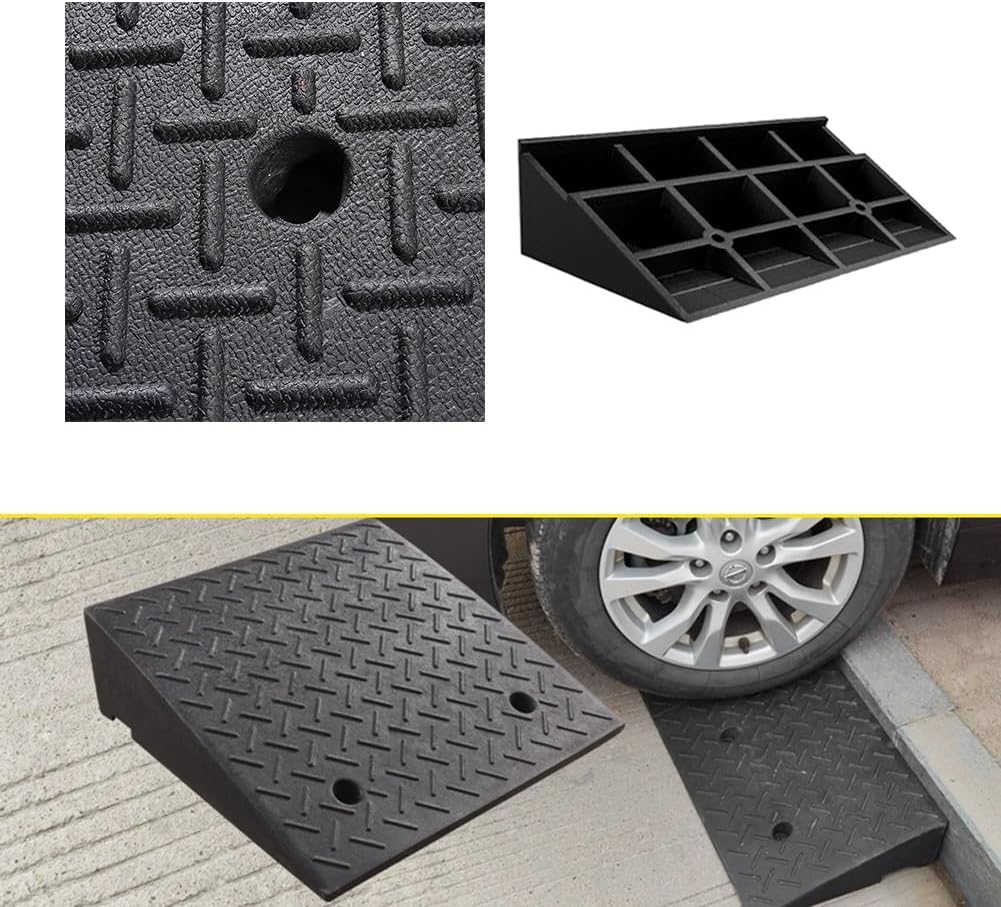 Portable Curb Ramps Heavy Duty Rubber Threshold Ramp Loading Ramp Car Curb Ramp Driveway Ramp for Car Doorways Bike Motorcycle(19.7x19.7x6.7in)