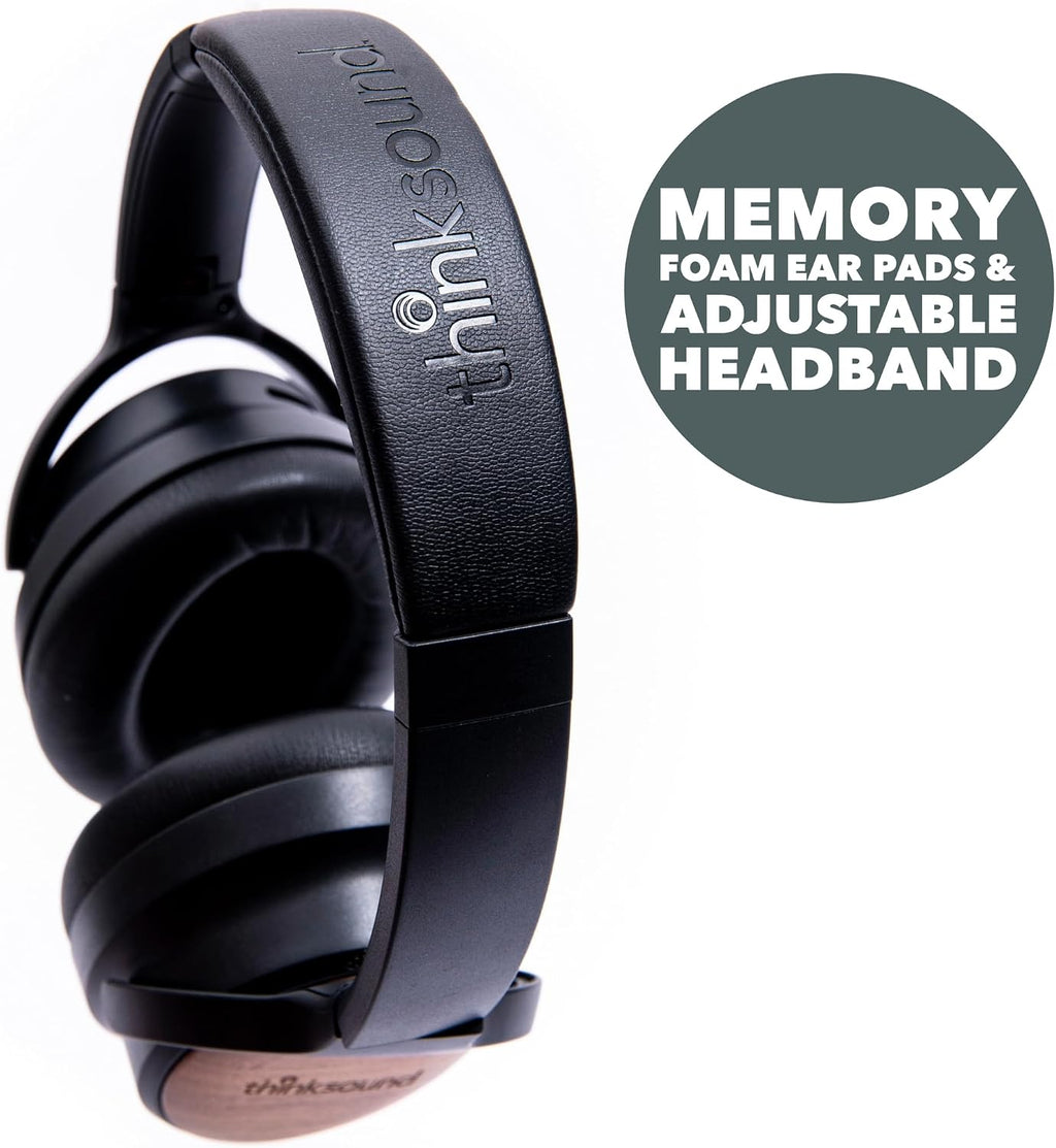 thinksound ov202w Over Ear Noise Cancelling Headphones, 100+ Hours of Listening ANC Hybrid Active Noise Canceling Battery Best HiFi Headset for Studio Monitor, Beats, Musicians, Gym, Guitar, Bass