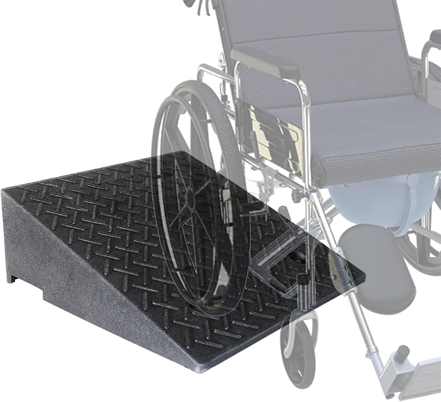 Ramps Threshold Ramp, Doorways Kerb Ramp for Wheelchairs, Rubber Handicap Moving Entry Threshold, Scooter Bike Motorcycle Exterior Doors Ramps, Load 3 Tons /7000lbs(12cm/4.7in) (One Color 16cm/6.3in)