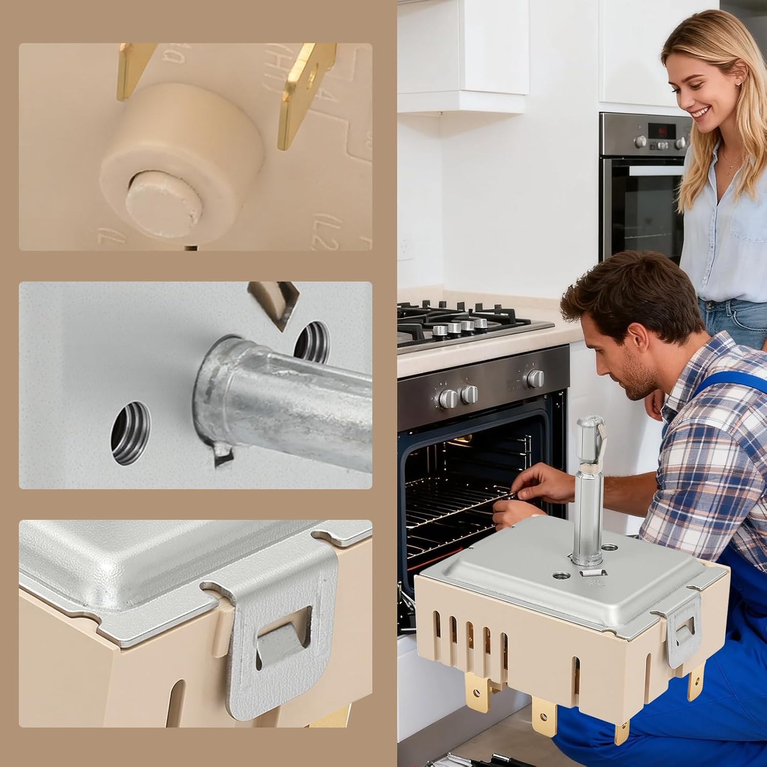 This DG44-01006B/PER001-12D two-position rotary switch is compatible with Samsung gas stove control panels and can be used to replace and repair gas stove components - 2-pack