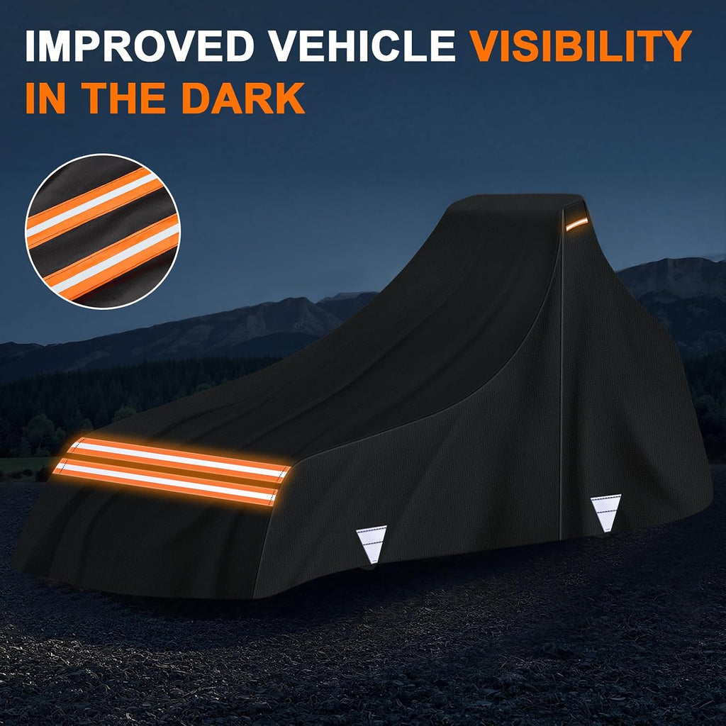 420D Waterproof Tractor Cover, Heavy-Duty All-Weather Protection Tractors Cover for Front Loaders & Backhoes, Compatible with John Deere, Kubota, Mahindra (S)