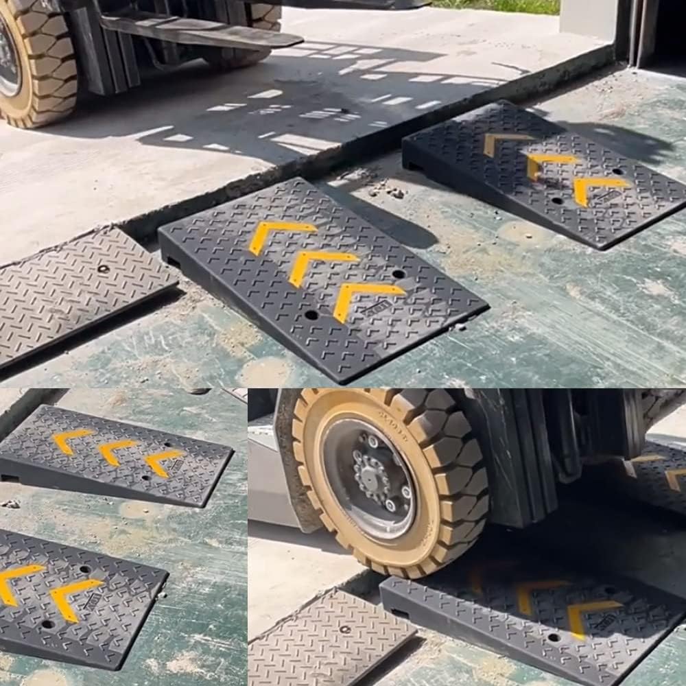 Driveway Curb Ramp 10' Rise Rubber Threshold Ramp Heavy Duty Loading Ramp Doorway Wheelchair Ramp For Shed Garage Car Loading Dock Trucks(50 * 80 * 13cm/20 * 31 * 5in)