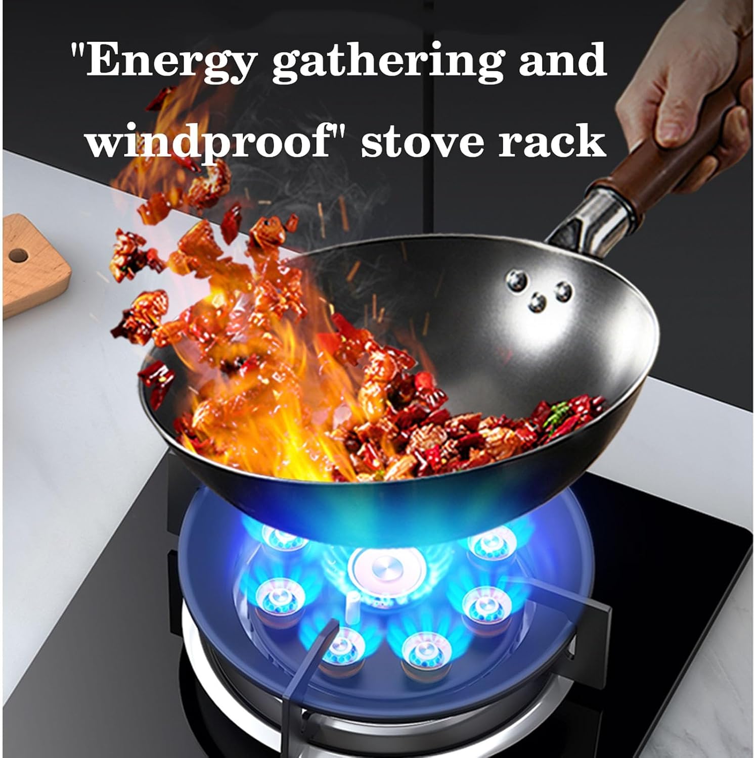 Gas Cooktop 1 Burner, 5.2KW 9-Chamber Fire Ring Wok Burner with Flameout Protection Timer, Anti-Gas Leakage Flame Protection, LPG/Natural Gas Kit (Size : LPG)
