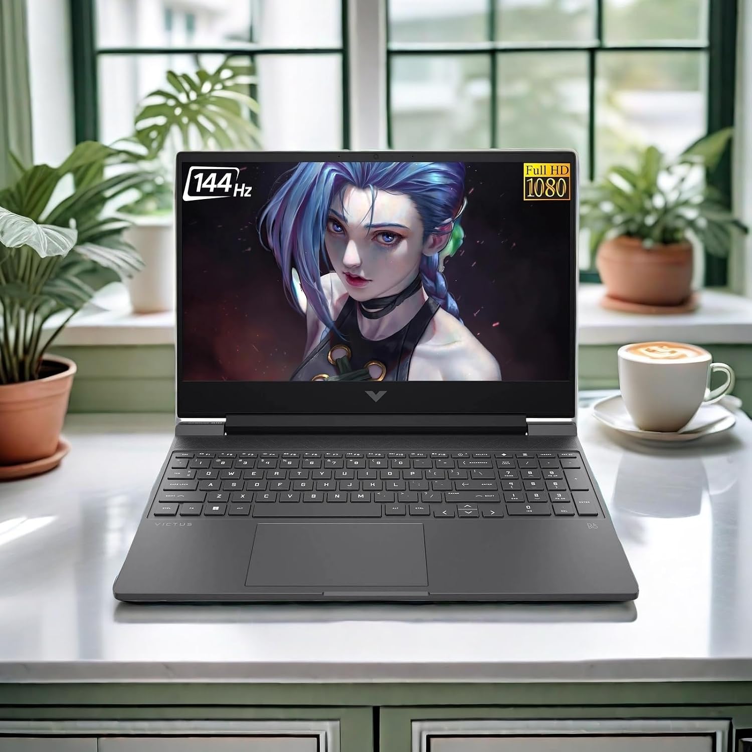 HP Victus 15.6-inch Gaming Laptop - Intel Core i5-13420H(Up to 4.60 GHz), 15.6' FHD 144Hz Display, GeForce RTX 4050, Windows 11 Pro & Microsoft Office Lifetime, 32 GB RAM, 1 TB SSD, Wi-Fi 6