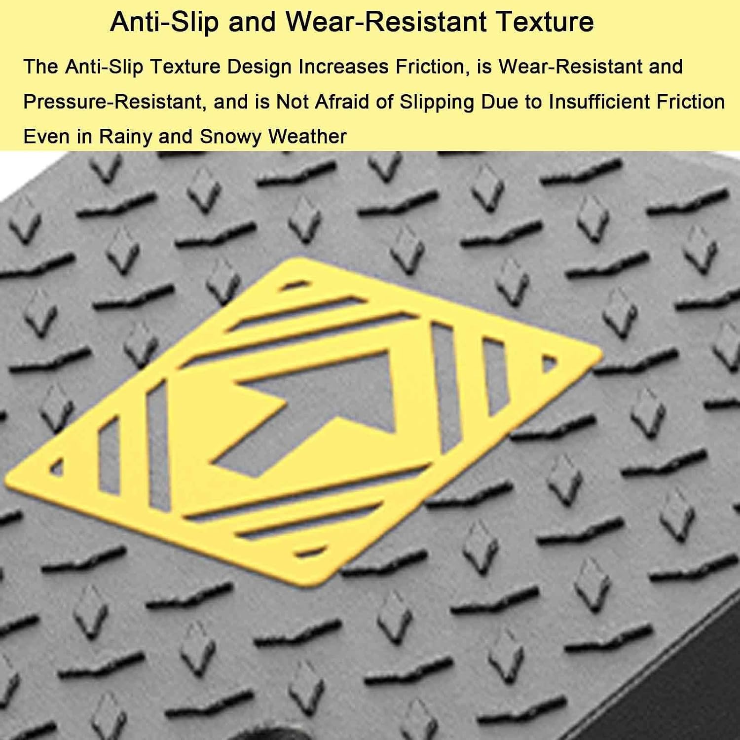 Car Ramps High Strength Rubber Material, Door Threshold Ramp Anti-Slip Surface and Hollow Grid at The Bottom, Water Channel Design for Cars, Wheelchairs(50x50x10cm/20x20x4in)