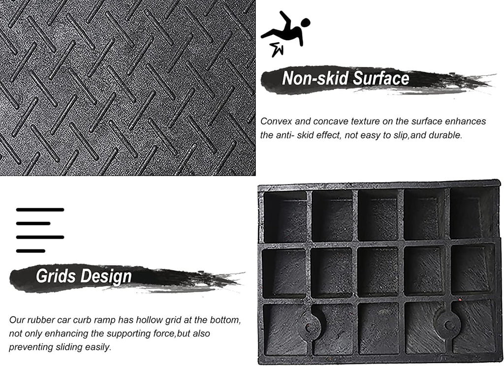 Wheelchair Ramp Wheelchair Ramp Heavy Duty Rubber Threshold Ramp Handicap Ramps for Front Door Entrance Scooter Ramp with Non-Slip Surface Anti-Slip
