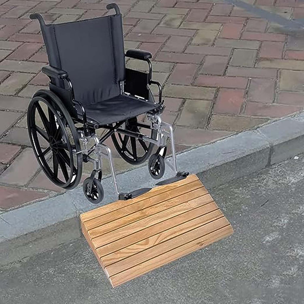 Threshold Ramp, Wood Threshold Ramps for Doorways Garden Steps Patio Door, Wheelchairs Ramps with Accessories, Non-Slip Entry Ramp for Wheelchairs Walkers Motorcycle