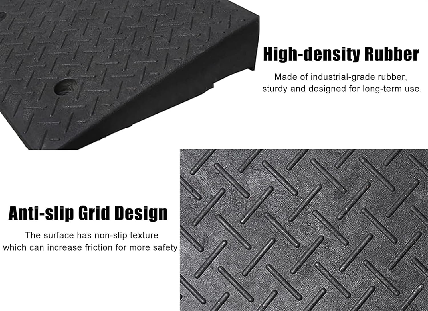 Ramps Threshold Ramp, Doorways Kerb Ramp for Wheelchairs, Rubber Handicap Moving Entry Threshold, Scooter Bike Motorcycle Exterior Doors Ramps, Load 3 Tons /7000lbs