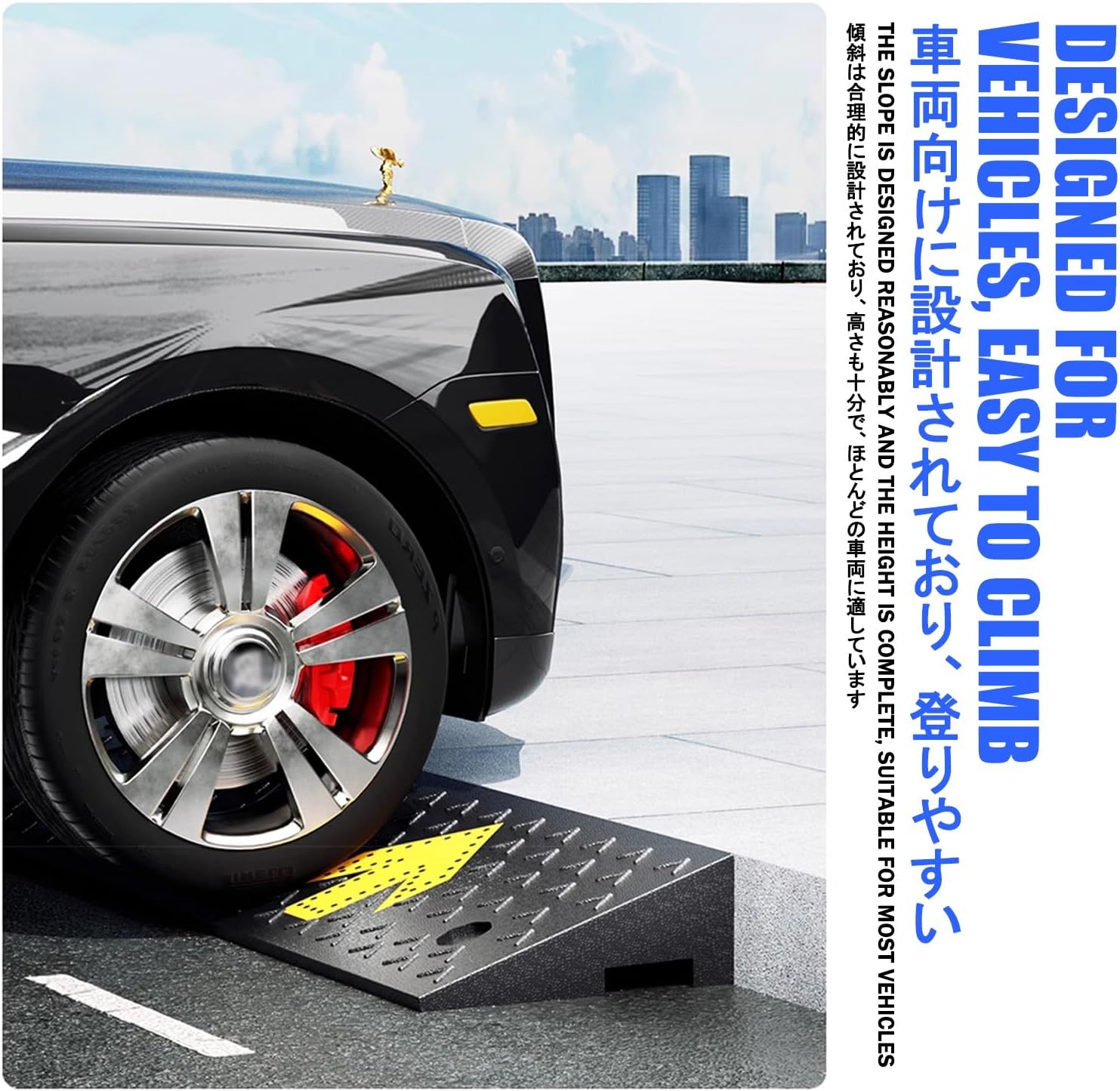 Heavy Duty Mobility Threshold Ramps，Portable Lightweight Kerb Curb Ramps，Auxiliary Slope Wheelchair Slope，Suitable for Homes, Steps, Doors.(100 * 25 * 9CM/39.4 * 9.8 * 3.5in)