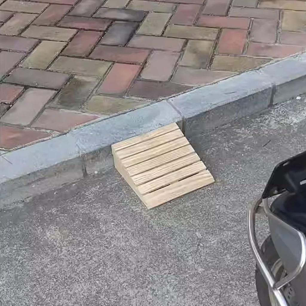 Solid Wood Curb Ramps, 7-15 cm Rise Portable Non-Slip Threshold Ramps for Garage, Patio Door Shed, Loading Dock, Driveway Wheelchair Sidewalk (Size : 35x38.8x15cm/13.8x15.3x6in)