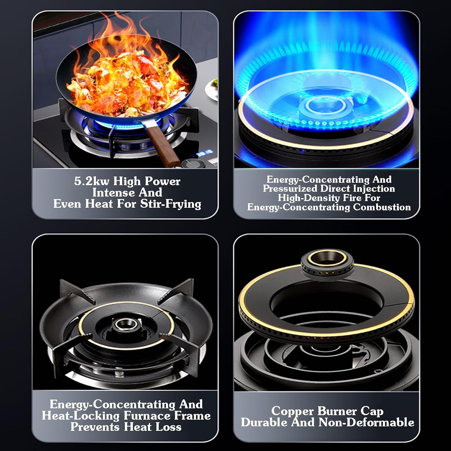 Portable Gas Stove with 1 Burner,5.2kW Fire Ring Countertop Stove,NG/LPG Gas Source Kit,Black Tempered Glass,with Flameout Protection and Timer(LPG)