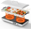 Dual Induction Cooktop, 2 Burner Electric Cooktop with Removable Griddle Non-Stick, Induction Burner, Suitable for Magnetic Cookware