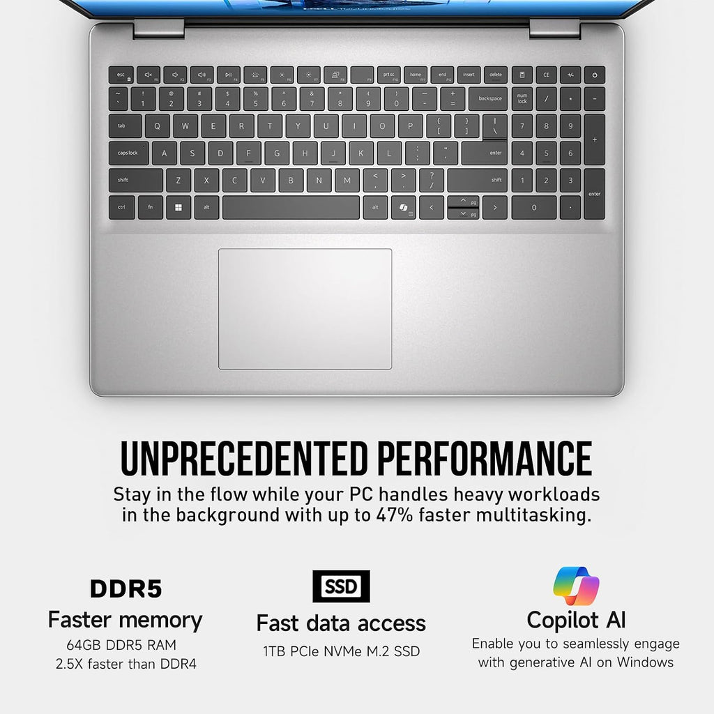 Dell 2026 16 Touchscreen Laptop Computer, 16' FHD+ Touch Screen Business Laptop, Intel Core 5 (10-Cores, Beat i7-1355U), 16GB DDR5 512GB SSD, Windows 11 Pro, Backlit Keyboard, Wi-Fi 6E, Copilot Key