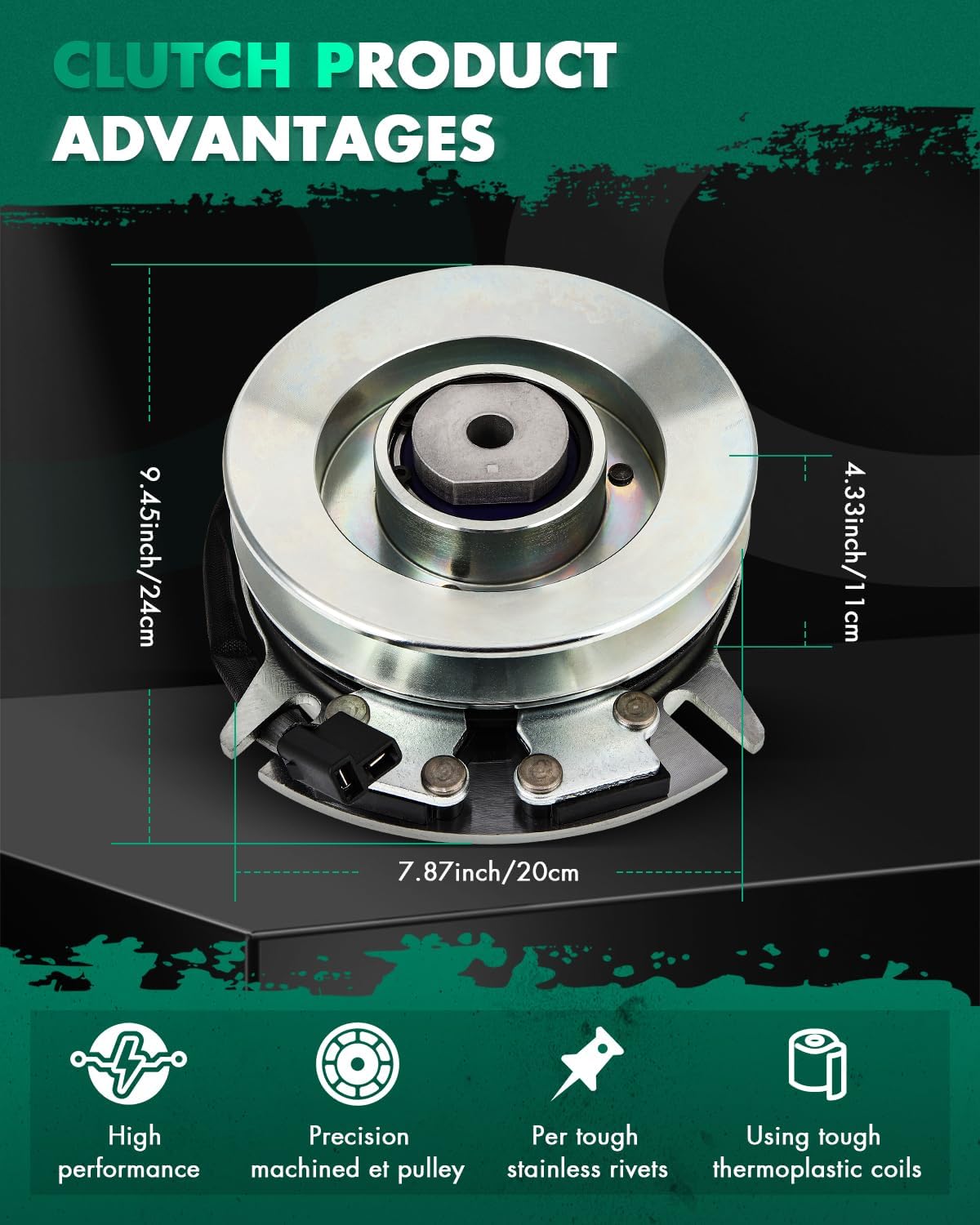 SCITOO PTO Clutch Fit for Warner: 5217-35 5217-6 5217-7 5217-9, for John Deere: 5217-7 AM119683, for EXMARK/for Toro: 104-3334, for STENS: 255-511 Electric Lawn Mower