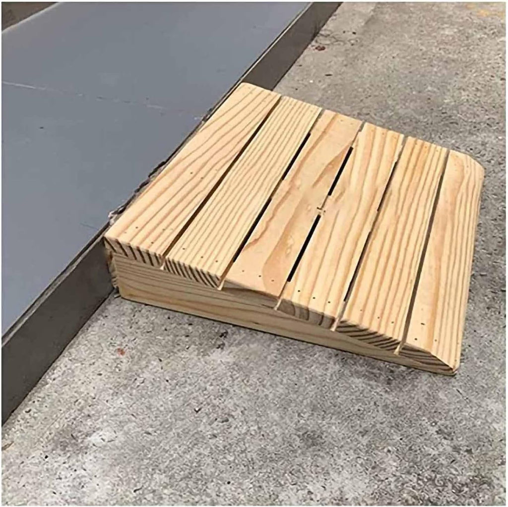 JYDQM Wheelchair Ramp Portable 3/4/5/6inch Rise Wooden Threshold Ramp for Home/Front Door/Yard/Doorways, Wheelchairs Walkers Car Motorcycle Entry Transition Ramp(Size:30.8 x 30 x 11cm)