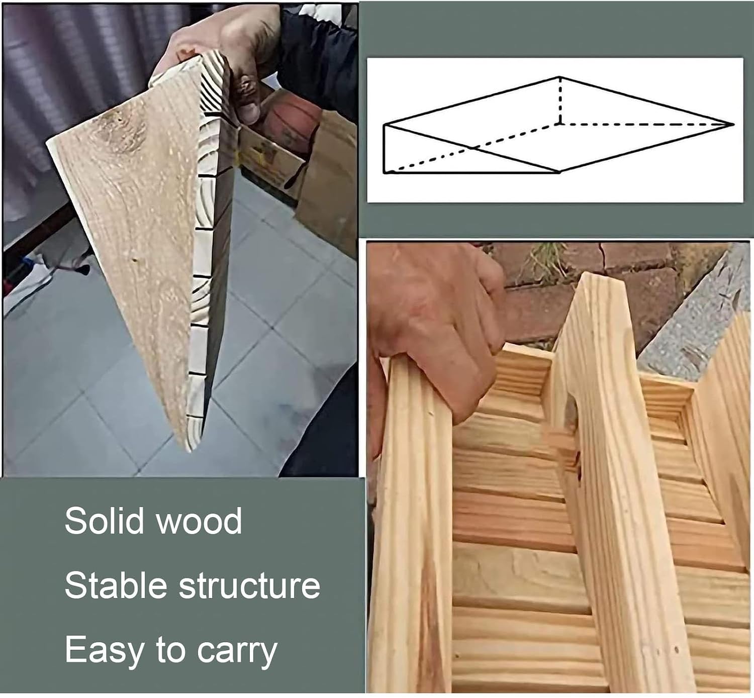 Wooden Threshold Ramp 2-6inch Door Ramp Home Non-Slip Entry Ramp or Doorways Curbs Step Transition Ramps for Wheelchair Walkers Car Motorcycle (Size : 30.8x30x12cm)