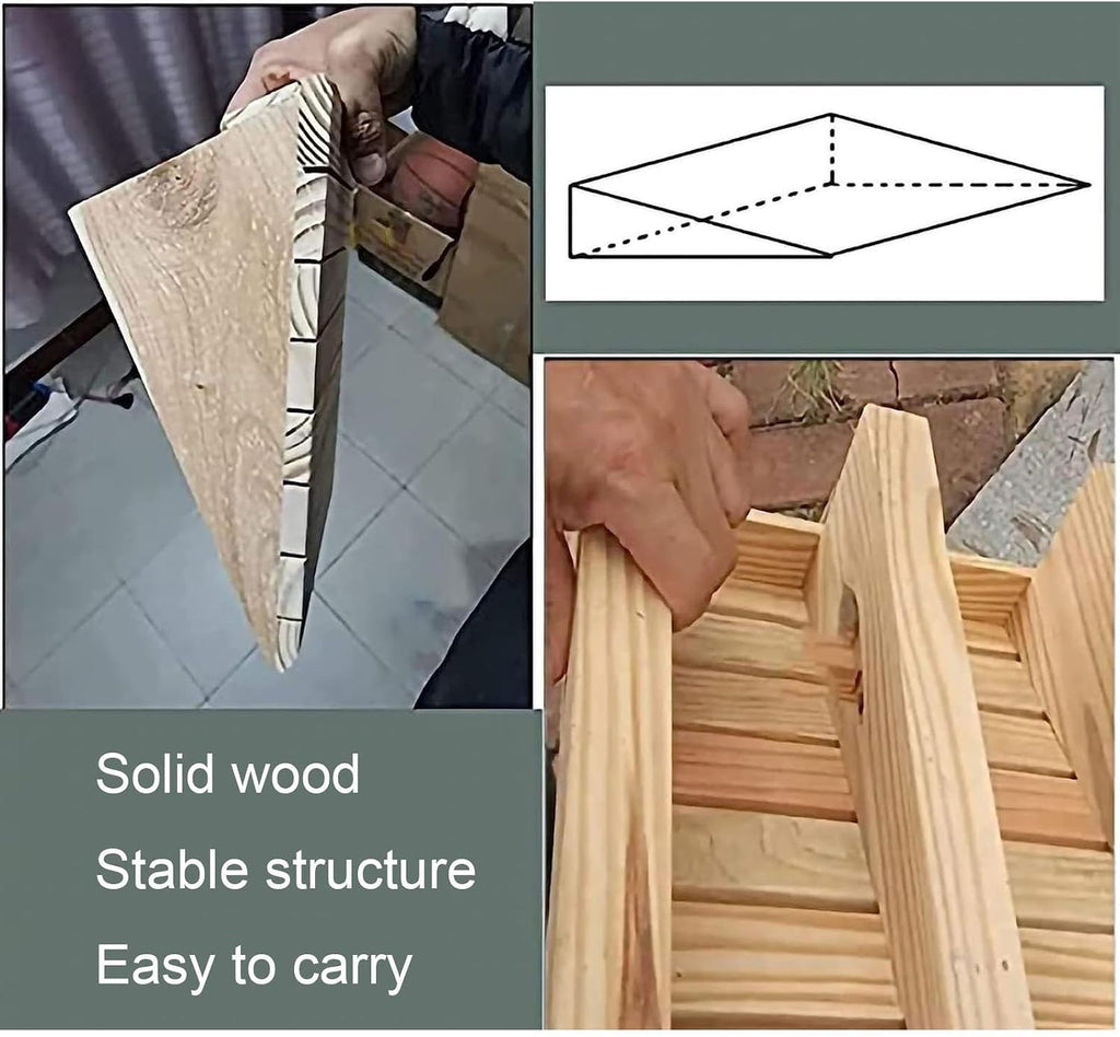 Wooden Threshold Ramp 2-6inch Door Ramp Home Non-Slip Entry Ramp or Doorways Curbs Step Transition Ramps for Wheelchair Walkers Car Motorcycle (Size : 33.8x30x13cm)