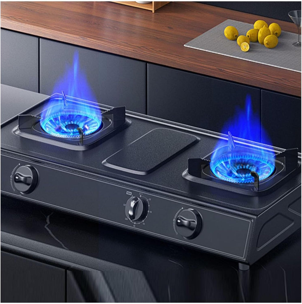 Propane Stove,2 Burners Portable Propane Stove,17742.4BTU High Power Stainless Steel Gas Cooktop for Kitchen Outdoor Camping RV and Apartments (Color : NG)