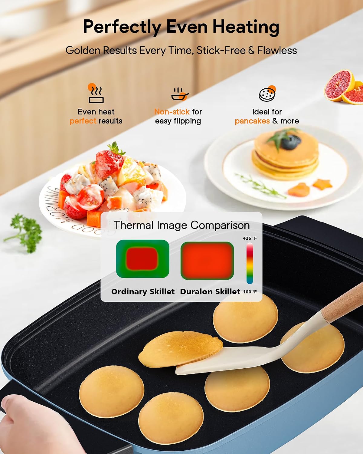 Nuwave Medley XL Digital Electric Skillet, Family Size Griddle w/Glass Lid, 2025 New & Improved Precision Heating, 100°-425°F, PFAS Free G11 Nonstick Ceramic Coating, Portable Hot Plate, 7qt Capacity