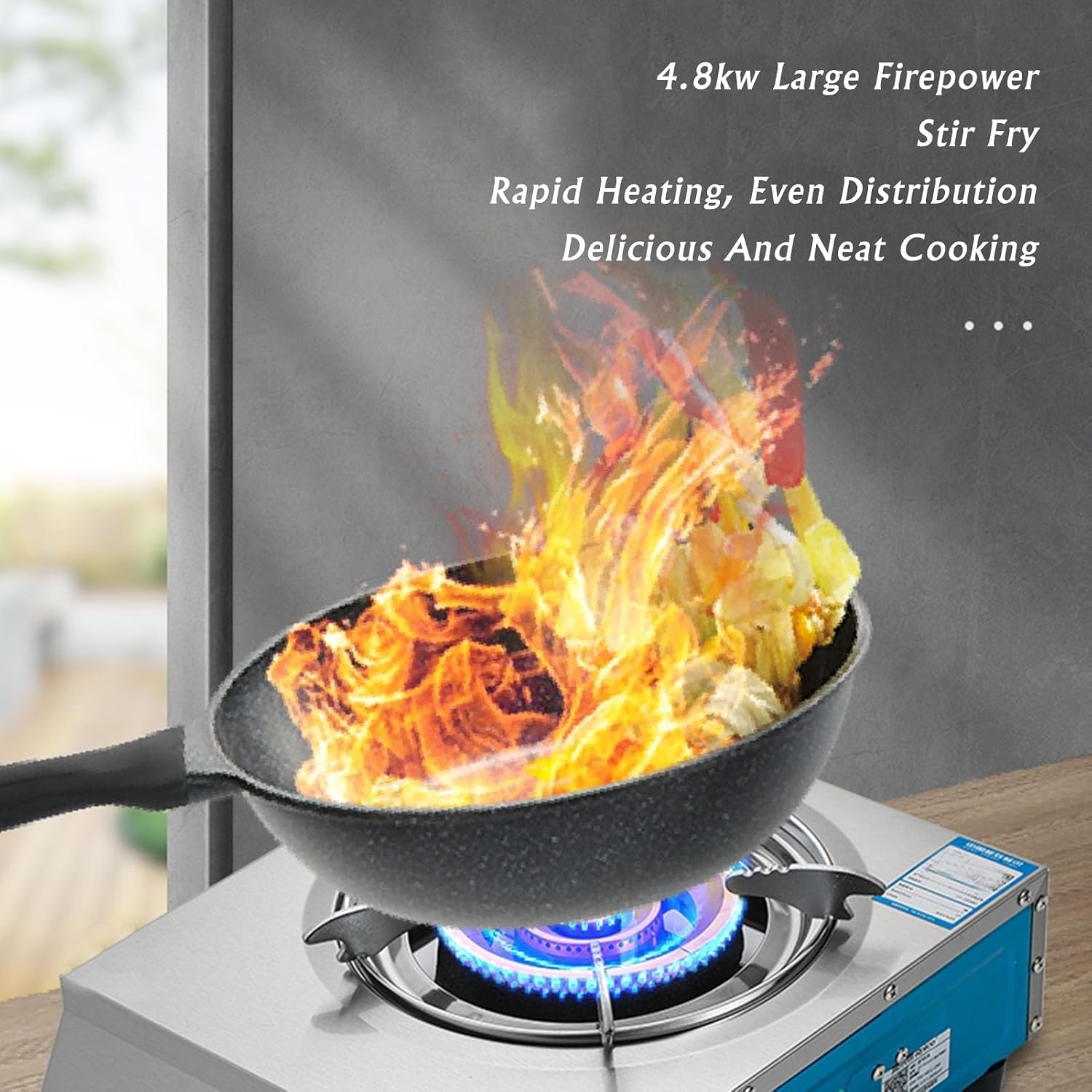 Portable Gas Stove,Cassette Stove,Max 16377.6BTU Single Burner Cassette Stove Piezo-Ceramic Ignition for Home Use Food Stalls and Canteens (Color : LPG, Size : Style 1)