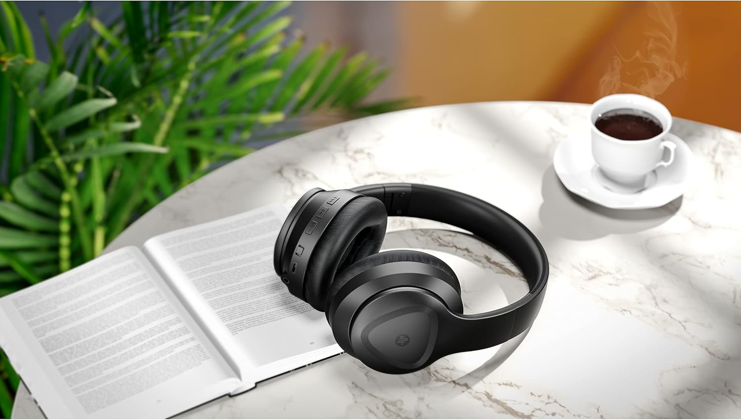Saramonic SR-BH600 | Wireless Bluetooth 5.0 ANC Noise-Cancelling Over the Ear Headphones with 40mm Drivers and Leather Earpads