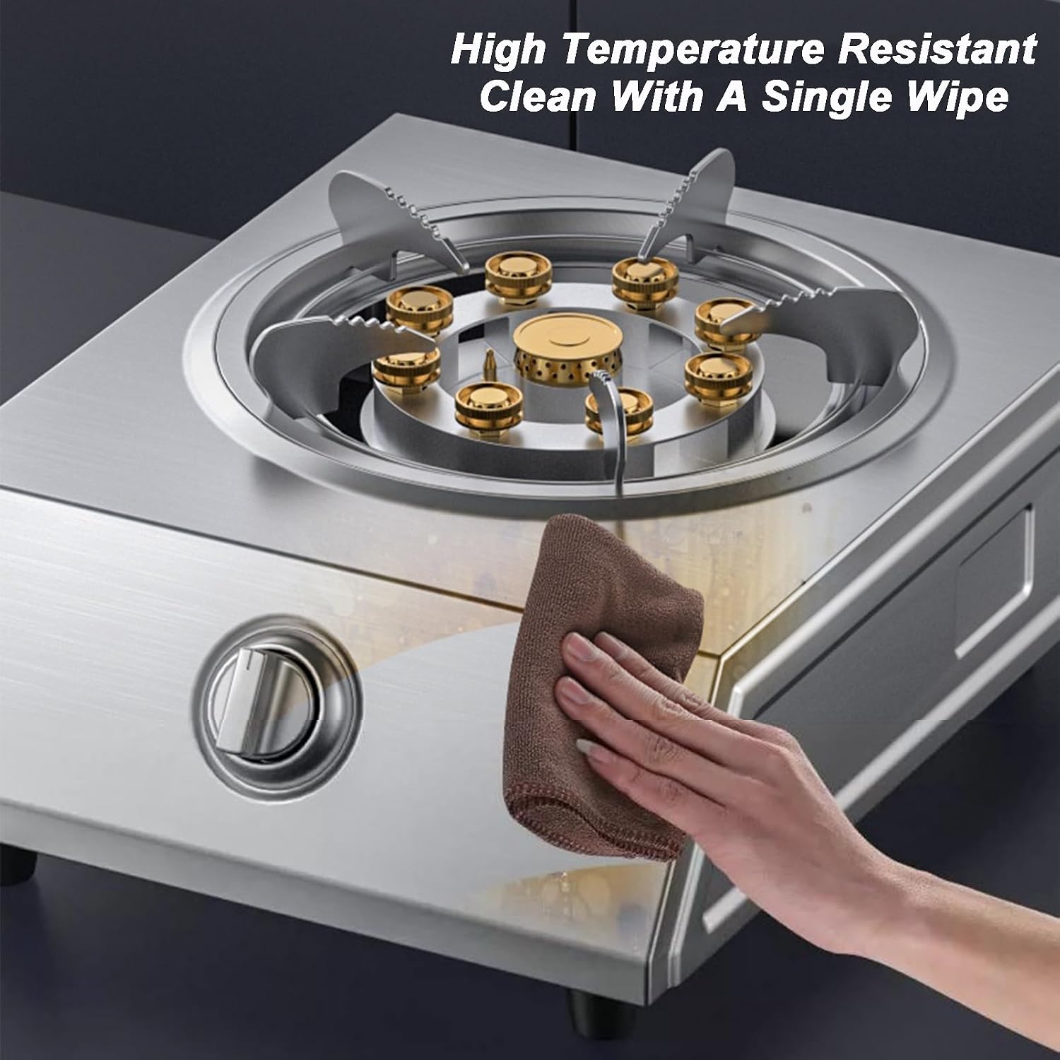 Gas Cooker,Stainless Steel Tabletop gas Stove,5.2kW Single Burner,for Home Restaurant Canteen(NG)