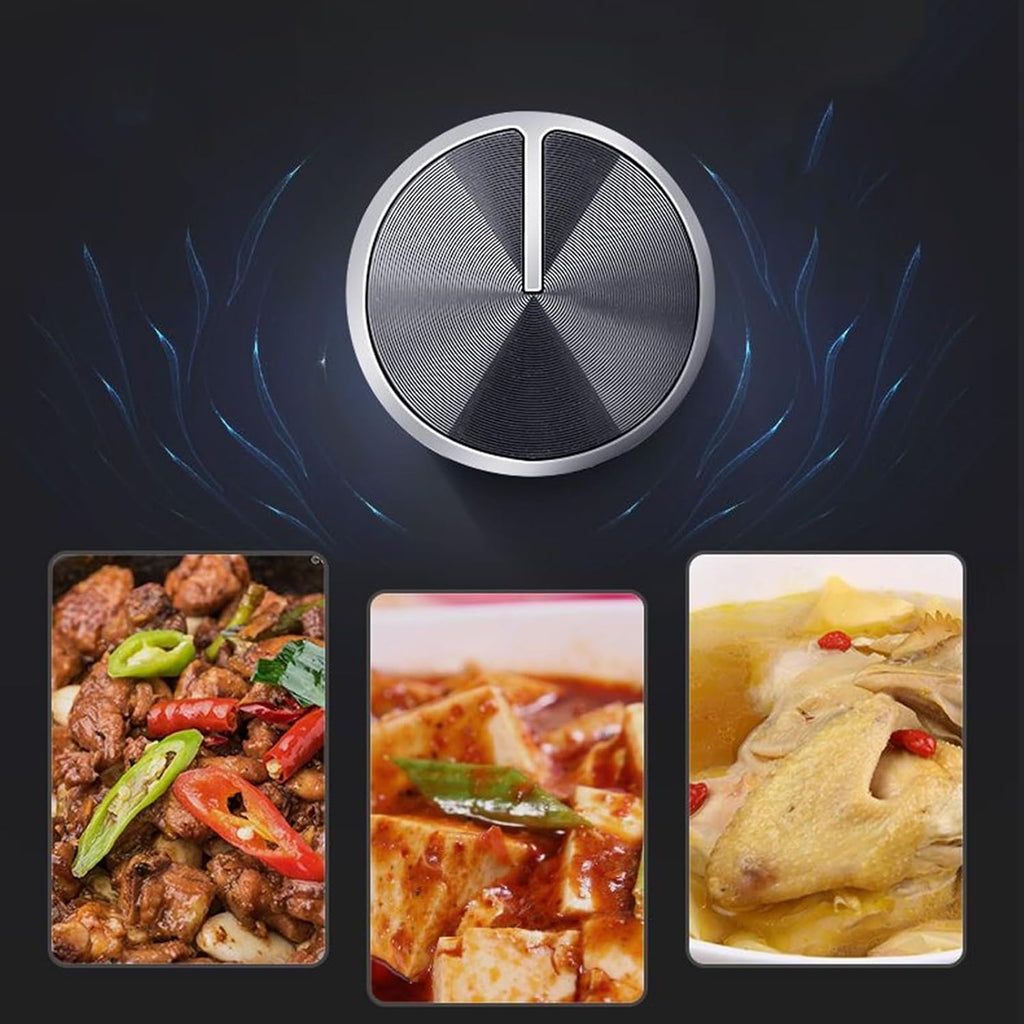 Gas Cooker 1 Burner,5.2KW 9-Chamber Fire Ring Frying Pan,Tempered Glass Cooktop with Flame Out Protection,NG/LPG Gas Conversion(LPG)