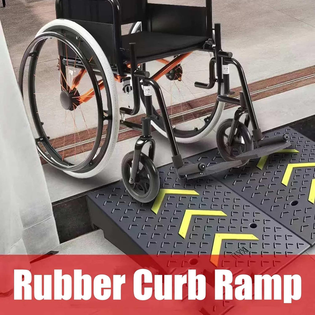 Rubber Portable Curb Ramp Kerb Ramp Heavy Duty Threshold Ramp Nonslip Door Step Ramp for Scooter Garage Truck Motorcycle Sidewalk 1 Pack(High 10cm/4')