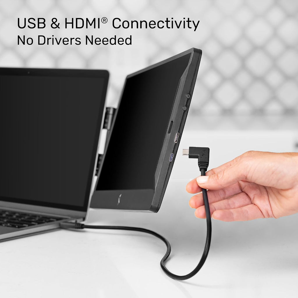 SideTrak Swivel 14' Attachable Portable Monitor Extender, FHD TFT Laptop Dual Screen with Kickstand + Unique Swivel Hinge, Compatible with Mac, PC, Chrome, Powered by USB® / Mini HDMI Port - 10 Pack
