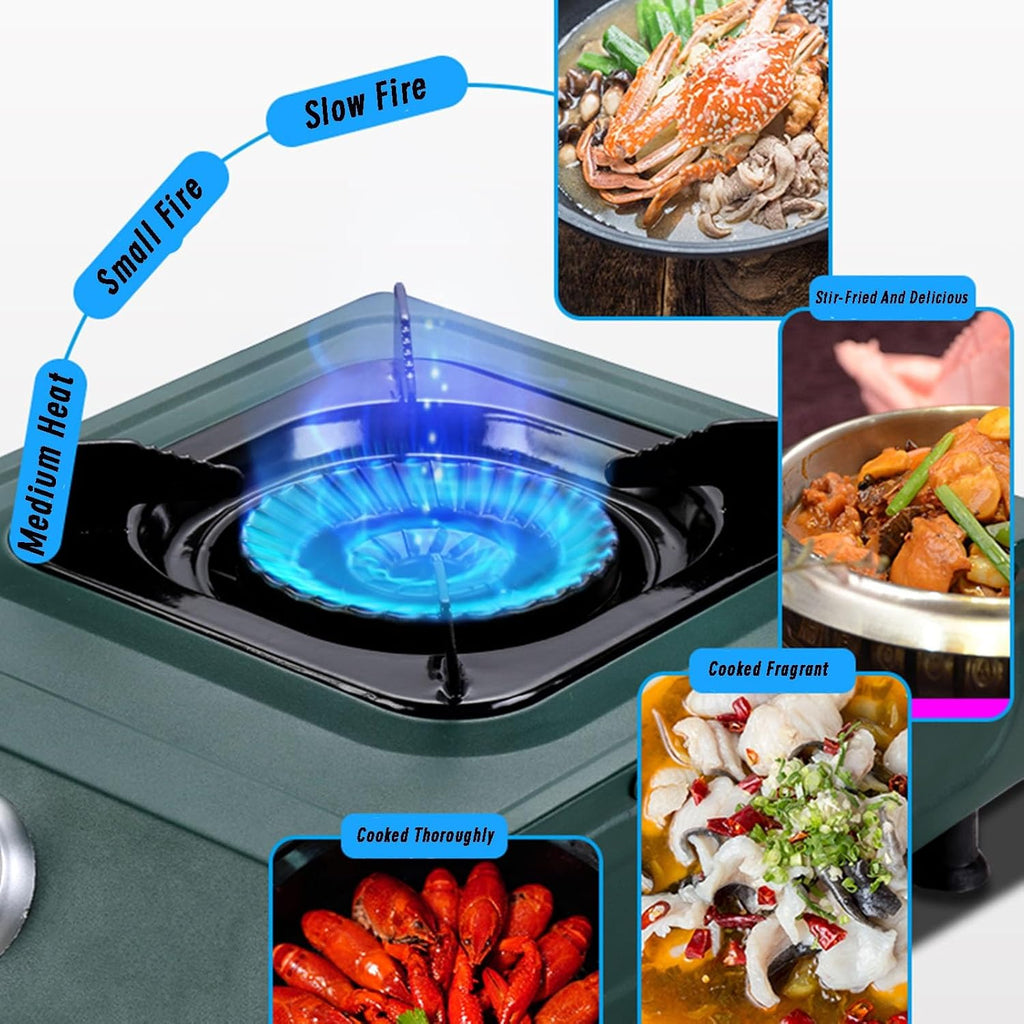 Gas Stove,4.2kw Stainless Steel Single Burner,Green Table Burner,Thermocouple Protection,Suitable for Apartments,Indoors (Size : NG), 18648