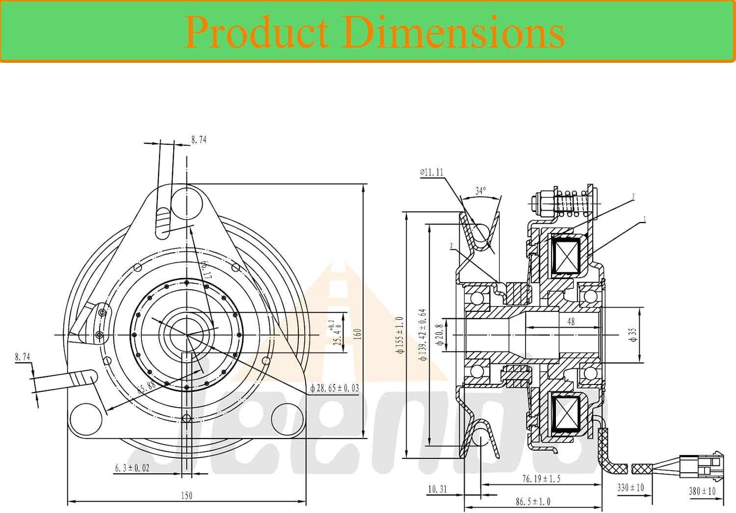 JEENDA Electric Blade PTO Clutch 532179335 179335 532414737 GT1A-EH01 Compatible with Husqvarna AYP Ogura Craftsman GT48XLS GT52XLS GTH2448 GTH2548 YTH2454 Lawn Mower Engines
