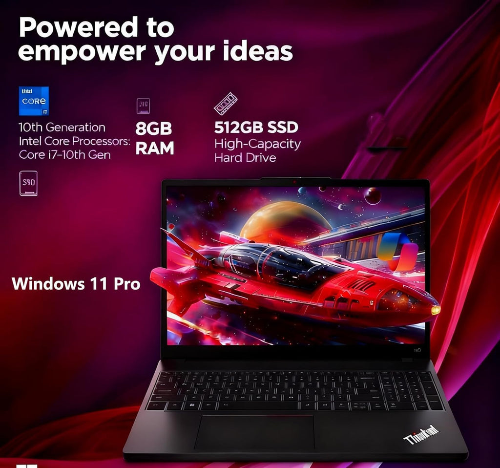 Lenovo ThinkPad X13 G1 Laptop, 13.3' HD Notebook, Intel i7-10510U, 8GB RAM, 512GB SSD, Windows 11 Pro (Renewed)