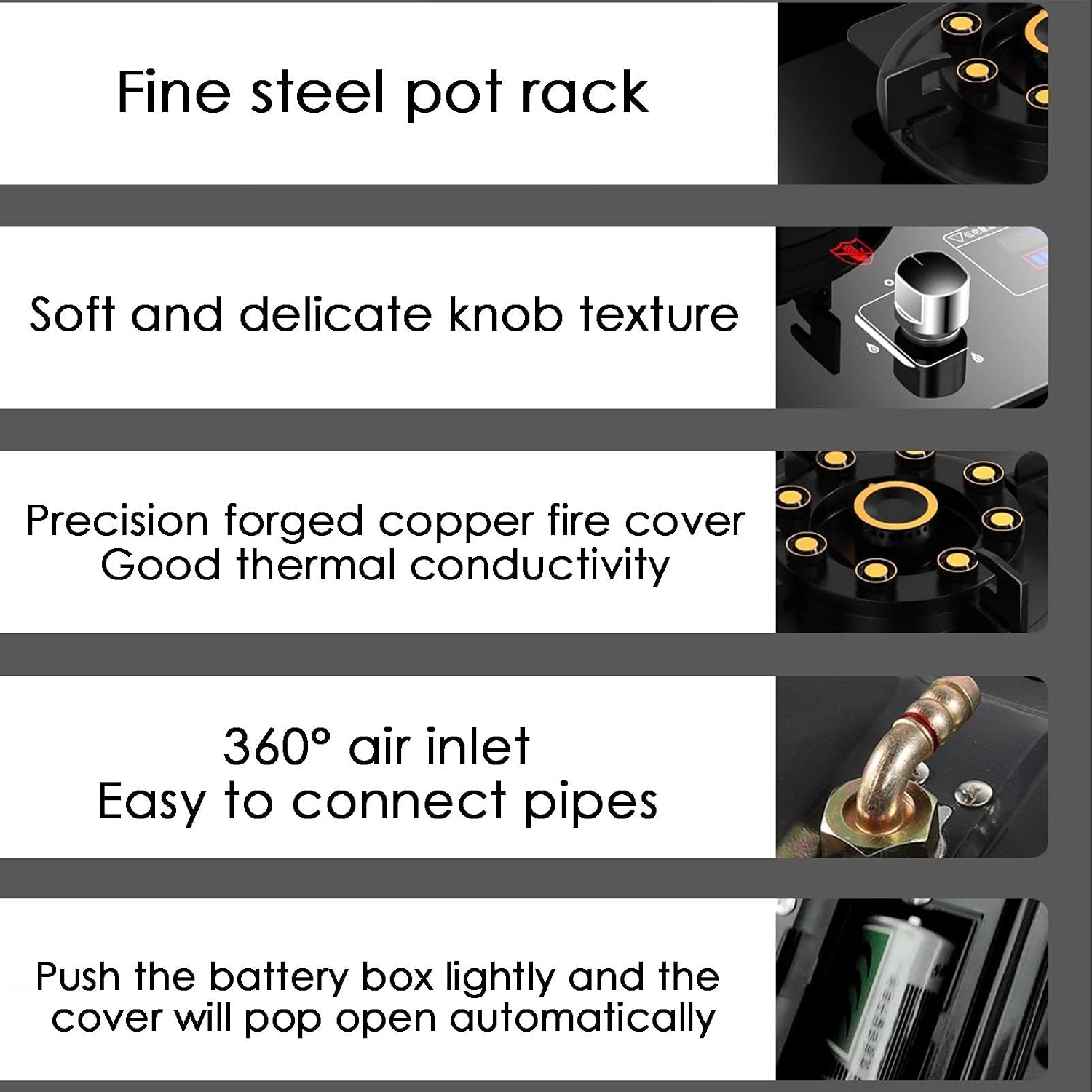 Gas Hob, Gas Cooker Desktop and Embedded 5.2kw NG/5kw LPG Gas Stove, Gas Cooktop with Flame Failure Protection, Single Burner for Home Camping Outdoor(NG)